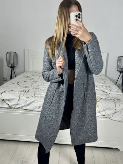 Kabát flaušový beránek dlouhý rukáv dámský (S/M ONE SIZE) ITALSKÁ MÓDA IMWGB233890/DU (Velikost S/M/L, Barva béžová)