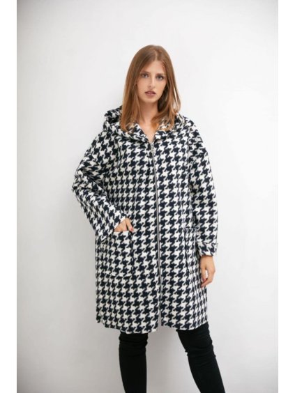Kabát  dlouhý rukáv dámský nadrozměr (3XL/4XL ONE SIZE) ITALSKÁ MÓDA IMC23346/DU (Velikost 3XL/4XL, Barva bílá)