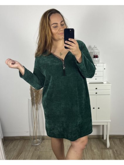 Šaty dlouhý rukáv dámské nadrozměr (3XL/4XL/5XL ONE SIZE) ITALSKÁ MÓDA IM423KATA/DU