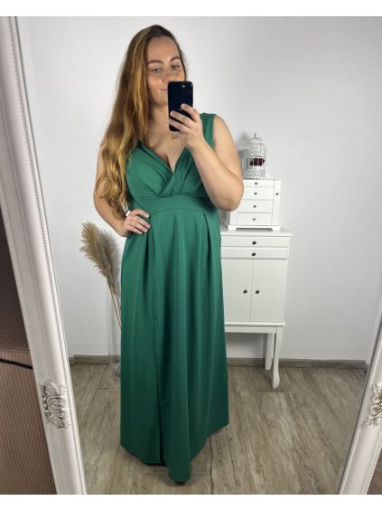 Šaty elegantní společenské dlouhé na ramínka dámské (L/XL ONE SIZE) ITALSKÁ MÓDA IM323VENEZIA/DUR (Velikost L/XL, Barva béžová)