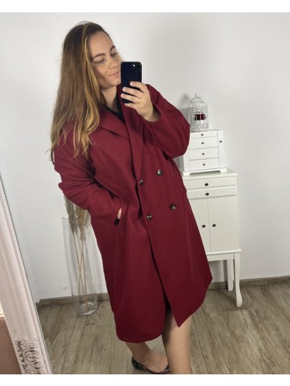 Kabát flaušový dlouhý rukáv dámský nadrozměr (3XL/4XL ONE SIZE) ITALSKÁ MÓDA IMD23MILANO/DU (Velikost 3XL/4XL, Barva Černá)