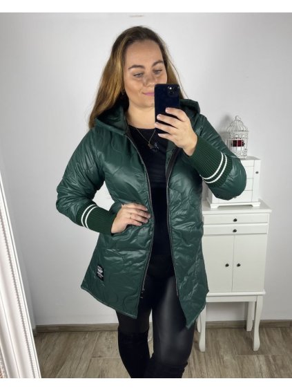 Bunda s kapucí dámská nadrozměr (XL/2XL ONE SIZE) ITALSKÁ MÓDA IM423LOVES/DU (Velikost XL/2XL, Barva béžová krémová)
