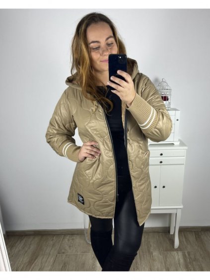 Bunda  s kapucí dámská nadrozměr (2XL/3XL/4XL ONE SIZE) ITALSKÁ MÓDA IM423KIRA-6N/DU