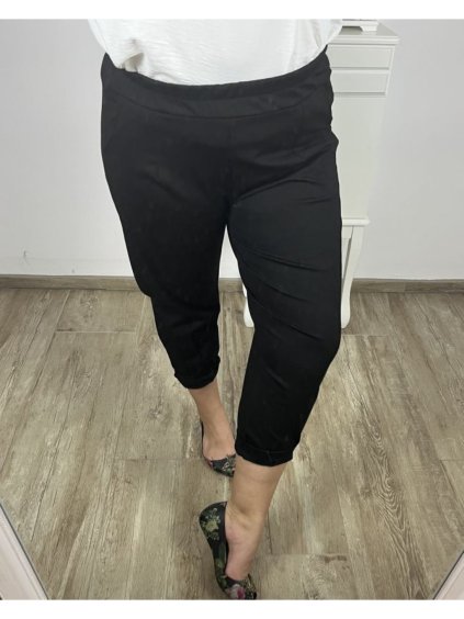 Kalhoty dlouhé elegantní dámské (M/L/XL ONE SIZE) ITALSKÁ MÓDA IMC23ELEGAN/DU (Velikost M/L, Barva Černá)