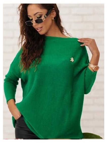 Svetr oversize dlouhý rukáv dámský nadrozměr (2XL/3XL ONE SIZE) POLSKÁ MÓDA PMWM23510/DR (Velikost 2XL/3XL, Barva béžová)