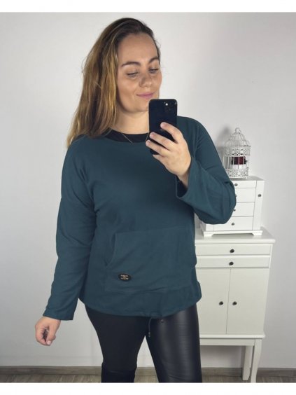 Tunika teplá dlouhý rukáv dámská nadrozměr (2XL/3XL ONE SIZE) ITALSKá MóDA IM423PRATO/DU