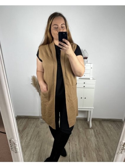 Vesta dámská (XL/2XL/3XL ONE SIZE) ITALSKÁ MÓDA IMS23MILANO/DUR (Velikost XL/2XL, Barva Černá)