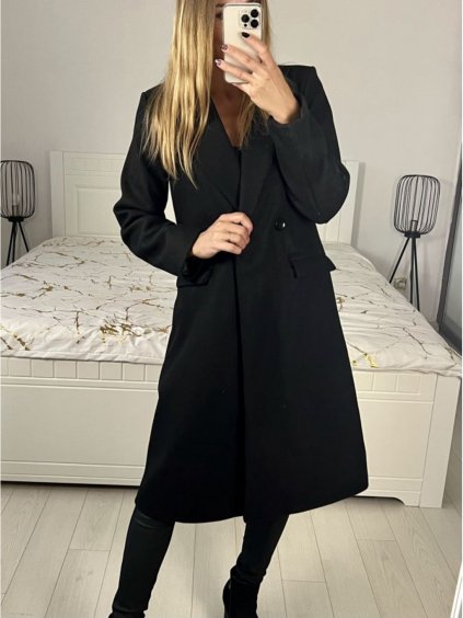 Kabát flaušový dlouhý dámský (S-XL) ITALSKÁ MÓDA IMD22901-4/DU