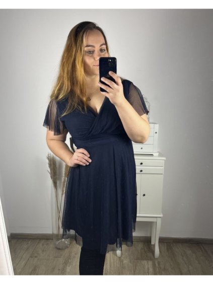 Šaty společenské elegantní dámské (L/XL ONE SIZE) ITALSKá MODA IMS23BRENDA/DR (Velikost L/XL, Barva Černá)