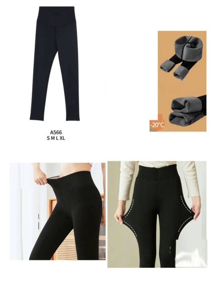 Legíny dlouhé zatepletné  dámské (S,M, L,XL) D.D. STYLE  DDS23A566/DUR (Velikost S, Barva Černá)