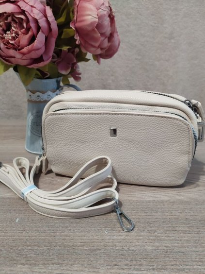 Kabelka crossbody dámská (12x22cm) TESSRA KABELKY TES235412-BB/DU (Velikost ONE SIZE, Barva béžová)