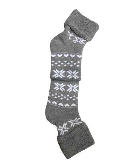 Ponožky vánoční teplé termo dámské (36-40) POLSKÁ MODA DPP22269 (Velikost 34-36, Barva šedá)