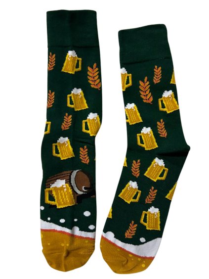 Ponožky veselé pivo pánské (41-43, 44-46) POLSKÁ MÓDA DPP22PIVO/DUR (Velikost 41-43, Barva tmavě zelená)