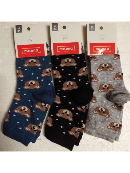 Veselé ponožky medvídek Veselé  slabé dětské (29-31,32-34) POLSKÁ MODA DPP20145