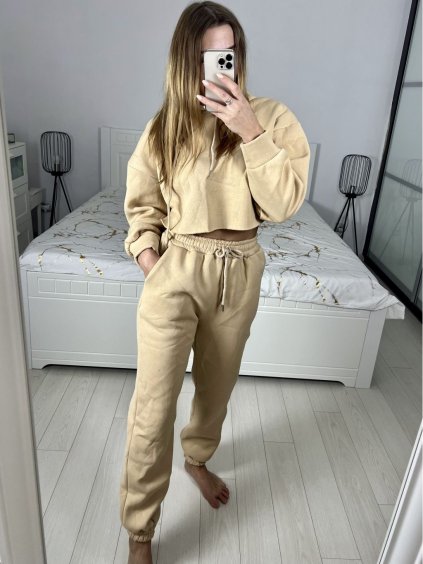 Souprava tepláky dlouhé a mikina s kapucí dlouhý rukáv dámská (S/M ONE SIZE) ITALSKÁ MÓDA IMPLP2373404020/DU (Velikost S/M/L, Barva Černá)