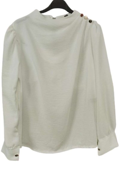 Halenka elegantní dlouhý rukáv dámská (S/M ONE SIZE) ITALSKÁ MÓDA IMWGS234217/DUR (Velikost S/M/L, Barva bílá)
