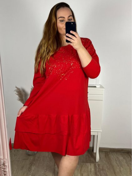 Šaty elegantní dlouhý rukáv dámské nadrozměr (3XL/4XL ONE SIZE) ITALSKÁ MÓDA IMWQ231170/DUR