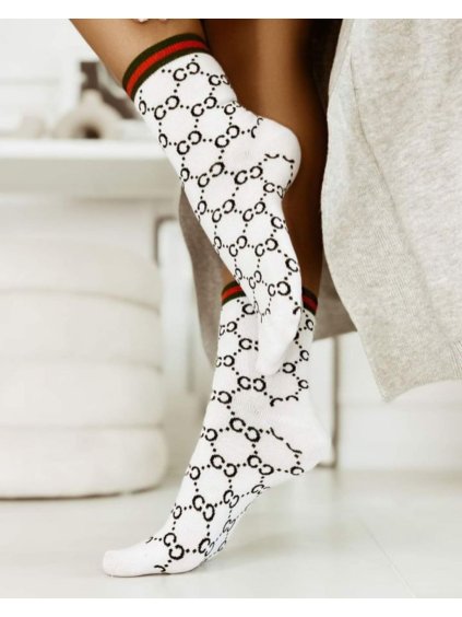 Ponožky slabé elegantní vzor dámské (35-40) POLSKÁ MÓDA DPP22239/DR (Velikost 35-37, Barva bílá)