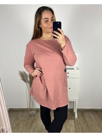 Šaty teplé dlouhý rukáv dámské nadrozměr (3XL/4XL/5XL ONE SIZE) ITALSKÁ MÓDA IM423XIMA/DR (Velikost 4XL/5XL, Barva Černá)