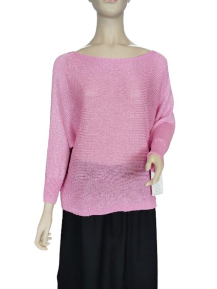 Svetr tenký dlouhý rukáv dámský (S/M ONE SIZE) ITALSKÁ MÓDA IMM23NM1236/DUR (Velikost S/M/L, Barva červená)