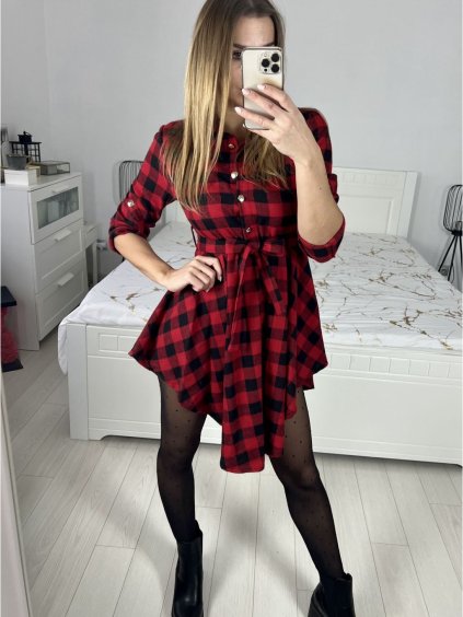 Šaty košilové dlouhý rukáv dámské (S/M ONE SIZE) ITALSKÁ MÓDA IMC23468/DU (Velikost S/M/L, Barva Černo-bílá)