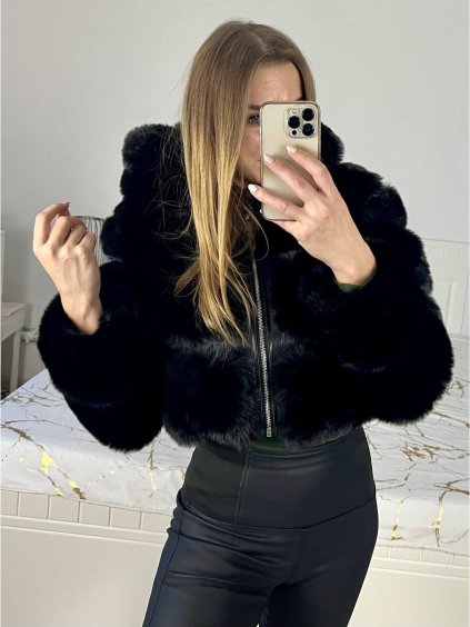 Bunda kožíšek dlouhý rukáv dámská (S/M ONE SIZE) ITALSKÁ MÓDA IMM23M5537/DUR