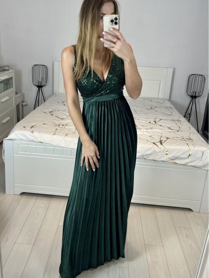 Šaty dlouhé společenské flitrové sametové bez rukávu dámské (S/M ONE SIZE) ITALSKÁ MÓDA IMWB233931/DU (Velikost S/M/L, Barva Černá)