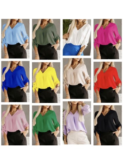 Halenka elegantní dlouhý rukáv dámská (S/M ONE SIZE) ITALSKÁ MÓDA IMWB23107/DR (Velikost S/M/L, Barva Černá)