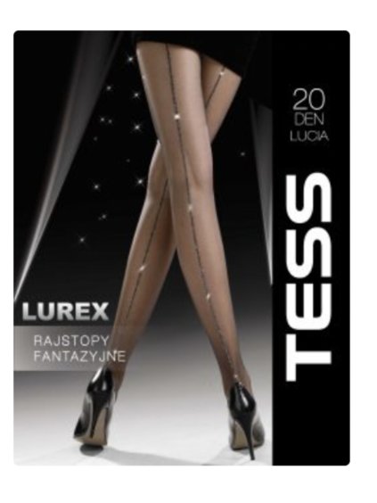 Punčocháče dámské LUREX 20DEN (158-180) TESS TES23LUCIA (Velikost 3, Barva Černá)