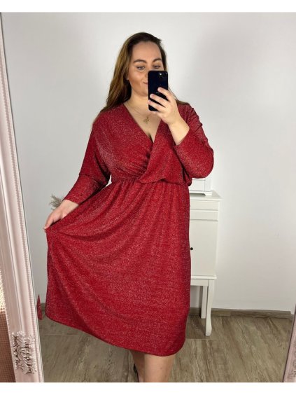 Šaty společenské dlouhý rukáv dámské nadrozměr (3XL/4XL/5XL ONE SIZE) ITALSKÁ MÓDA IM423LINDA/DUR (Velikost 3XL/4XL, Barva Černá)