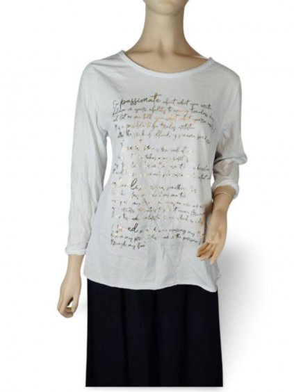 Tunika tričko dlouhý rukáv dámská (S/M ONE SIZE) ITALSKá MóDA IM423PASSION/DUR