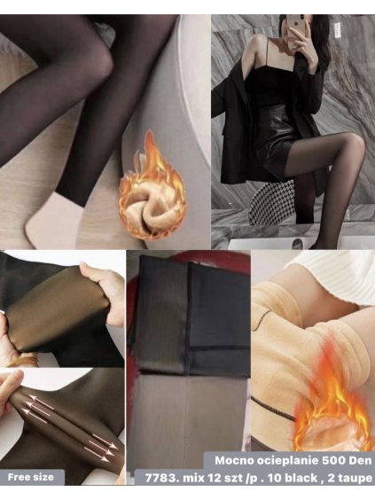 Silonky punčocháče dlouhé zateplené 500DEN dámské (S/M ONE SIZE) TURECKÁ MÓDA TMWL237783/DUR (Velikost S/M/L, Barva Černá)