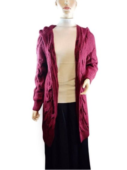 Cardigan pletený dlouhý rukáv dámský nadrozměr (L/XL/2XL ONE SIZE) ITALSKÁ MÓDA IM423455/DR (Velikost XL/2XL, Barva žlutá hořčicová)