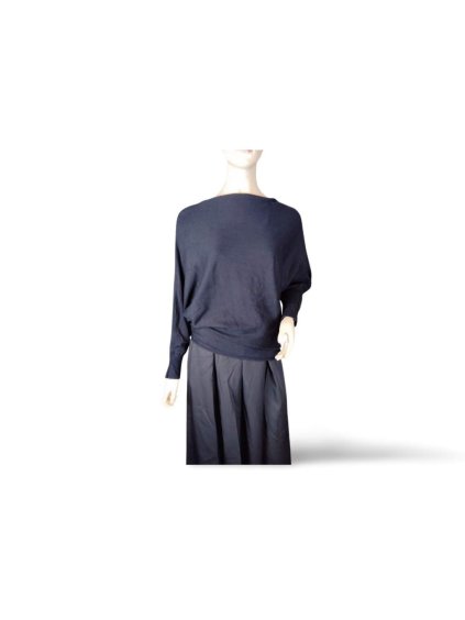 Svetr slabý úpletový dlouhý netopýří rukáv dámský (S/M/L ONE SIZE) ITALSKá MóDA IM723GALA/DR (Velikost S/M/L, Barva Černá)