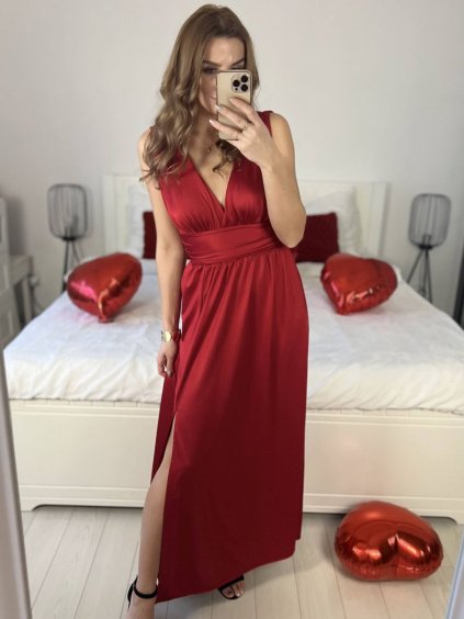 Šaty společenské dlouhé bez rukávu dámské (S/M ONE SIZE) ITALSKÁ MÓDA IMS24FIONA/DUR (Velikost S/M/L, Barva Černá)
