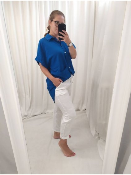 Kalhoty strečové dlouhé dámské nadrozměr (XL/2XL ONE SIZE) ITALSKÁ MÓDA IMPSH23B0002/DR (Velikost XL/2XL, Barva bílá)
