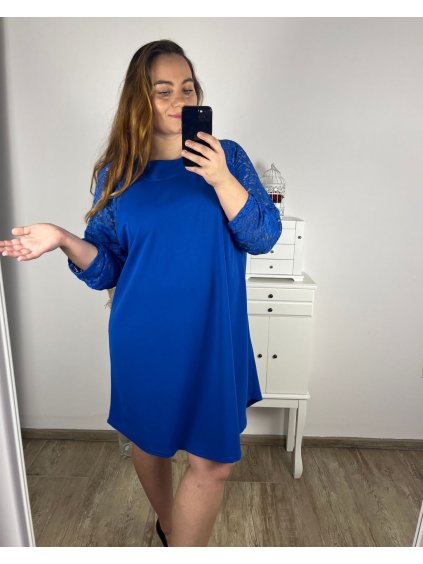 Šaty elegantní dlouhý rukáv dámské nadrozměr (3XL/4XL ONE SIZE) ITALSKá MóDA IM424BELLA/DU (Velikost 3XL/4XL, Barva Černá)