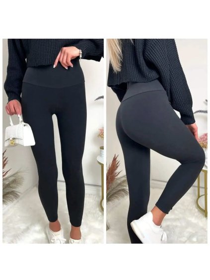 Legíny slabé dlouhé dámské (2XL/3XL, 3XL/4XL, 5XL/6XL) POLSKÁ MÓDA DPP23030DM/DR (Velikost 2LX/3XL, Barva Černá)