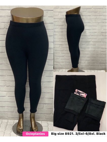 Legíny dlouhé zateplené dámské nadrozměr (3XL/5XL-6XL/8XL) TURECKÁ MÓDA  TMWL23T2267/DR (Velikost 4XL/5XL, Barva Černá)