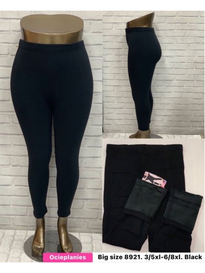 Legíny dlouhé zateplené dámské nadrozměr (3XL/5XL-6XL/8XL) TURECKÁ MÓDA  TMWL23T2267/DR (Velikost 4XL/5XL, Barva Černá)