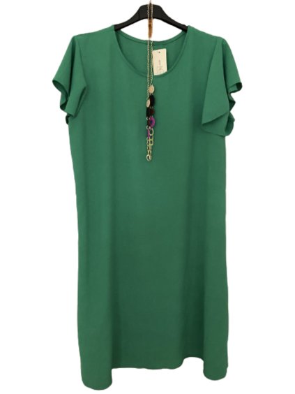 Šaty oversize krátký rukáv dámské nadrozměr (XL/2XL/3XL ONE SIZE) ITALSKÁ MÓDA IMBM23NEKLES/DU (Velikost L/XL, Barva Černá)