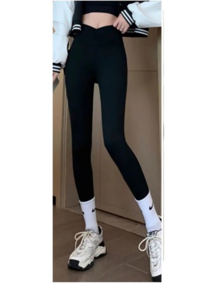 Legíny dlouhé dámské (S/M-M/L) FRANCOUZSKÁ MÓDA FMTI24P1560/DU (Velikost M/L, Barva Černá)