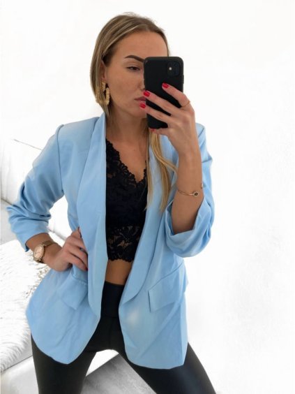 Sako elegantní dlouhý rukáv dámské nadrozměr (one size S/M) ITALSKÁ MÓDA IMWDD24008/DR (Velikost S/M/L, Barva Černá)
