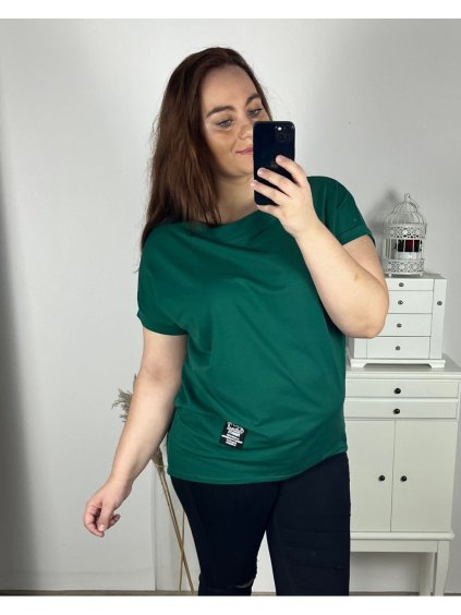 Tričko prodloužené oversize krátký rukáv dámská nadrozměr (2XL/3XL/4XL ONE SIZE) ITALSKÁ MÓDA IMC22PIERA/DUR