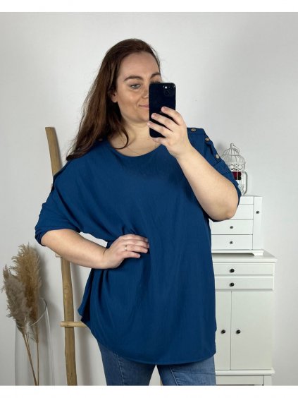 Tunika dlouhý rukáv dámská nadrozměr (3XL/4XL ONE SIZE) ITALSKÁ MÓDA IMWQ24003/DR