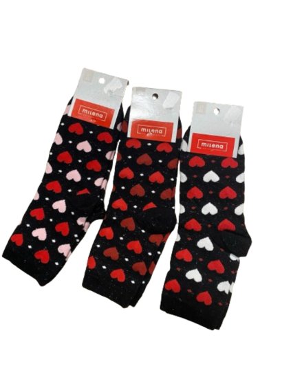 Ponožky Valentýnské veselé  slabé dámské (37-41) POLSKÁ MÓDA DPP21HEART/DR