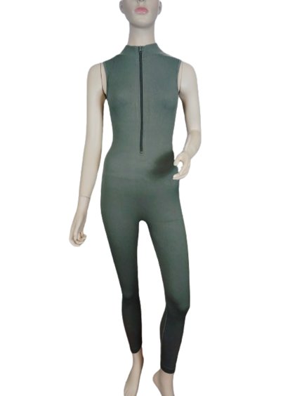 Overal dlouhý žebrovaný stahující a zeštíhlující bez rukávu dámský (XS/S/M ONE SIZE ) ITALSKÁ MÓDA IMM24CH8002/DUR (Velikost S/M/L, Barva béžová)