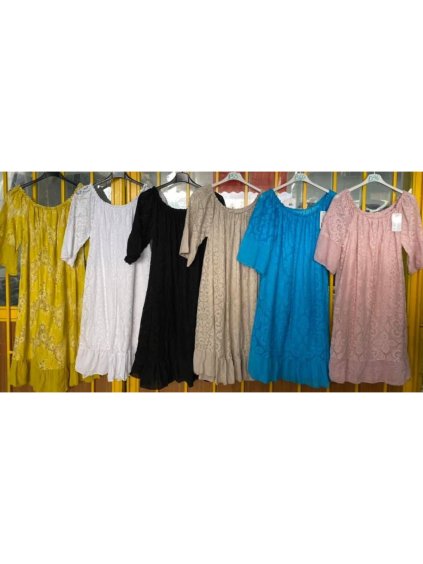 Šaty letní volnočasové krátký rukáv dámské (S/M ONE SIZE) ITALSKÁ MÓDA IMD21481