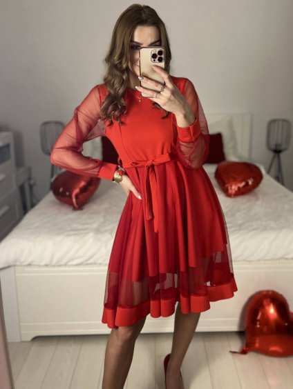 Šaty společenské  dlouhý rukáv dámské (S/M ONE SIZE) ITALSKá MODA IM323LUSY/DU (Velikost S/M/L, Barva bílá)