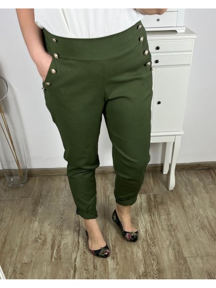 Kalhoty strečové dámské nadrozměr (2XL/3XL ONE SIZE) ITALSKá MóDA IM424127/DR
